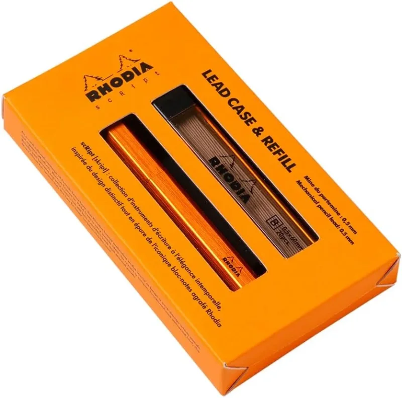 Rhodia scRipt, Etui & Ersatzminen für Druckbleistifte - Orange